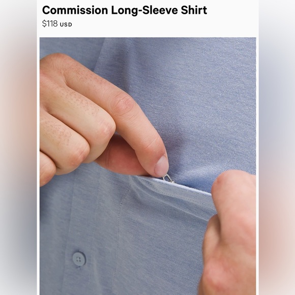 LULULEMON NWT SUPER COMFORTABLE! Men's Med Commission Lng Sleeve dress Shirt - Picture 10 of 10